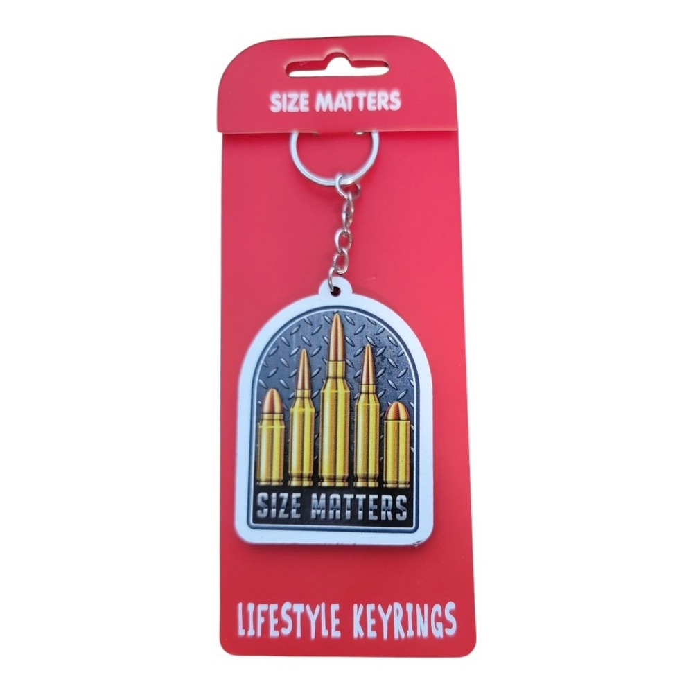 Size Matters Lifestyle Keyring Keychain Bullet Design‎ Novelty Gift